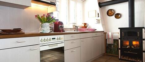 Fridge, oven, coffee/tea maker, highchair