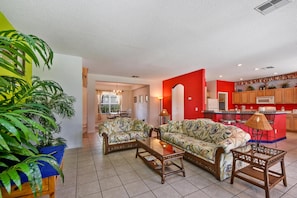 House (7 Bedrooms, 6 Bathrooms) | Living room | 55-inch LCD TV with cable channels, TV, DVD player