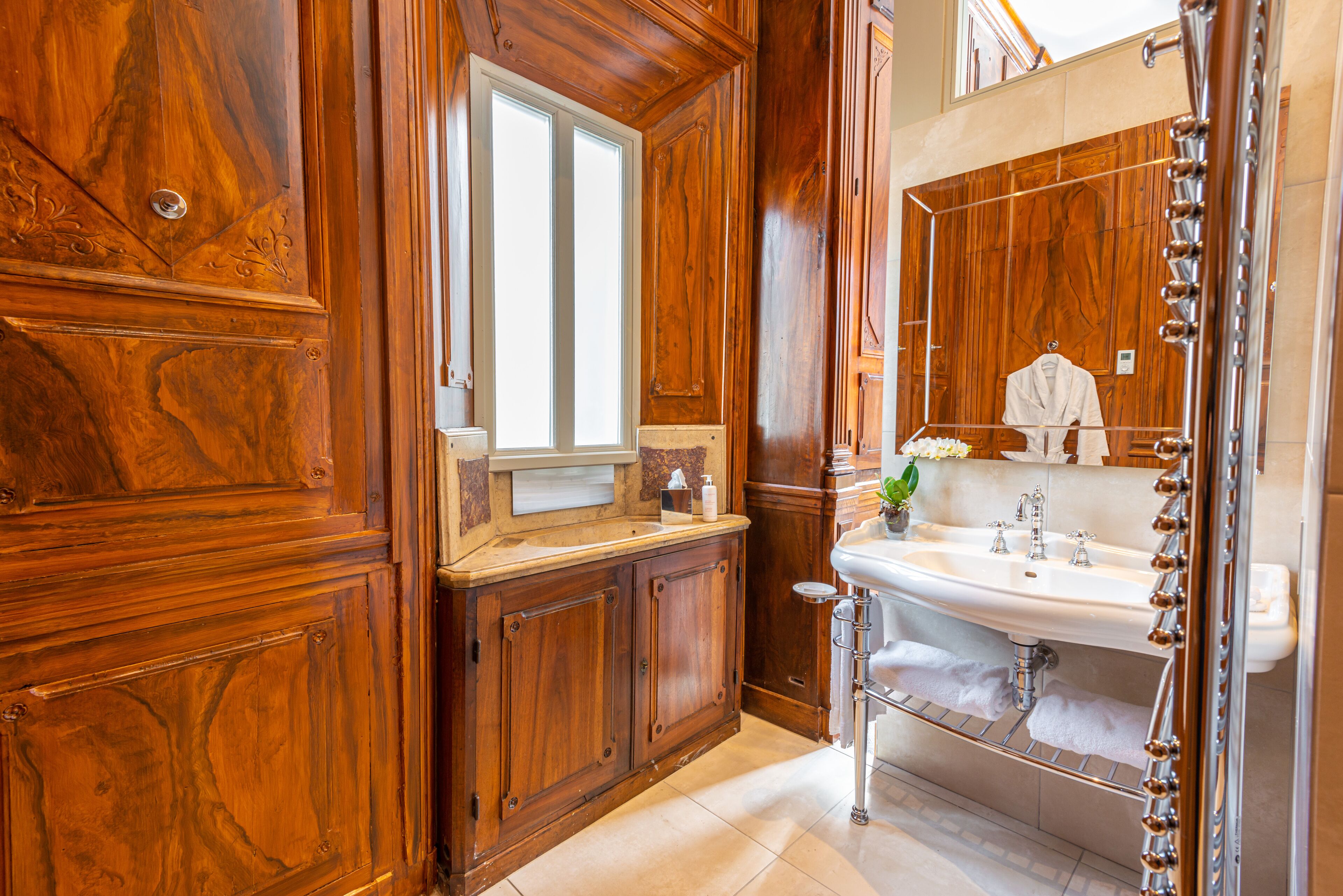 superior room | bathroom | rainfall showerhead, free toiletries, hair dryer, bathrobes