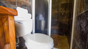 Standard Room, 2 Queen Beds | Bathroom | Towels, soap, shampoo, toilet paper