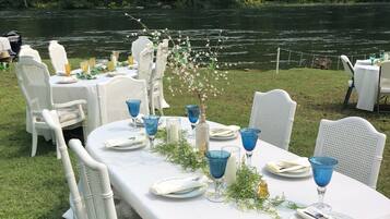 Outdoor banquet area