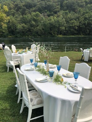 Outdoor banquet area