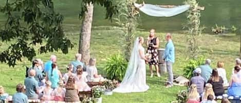 Outdoor banquet area