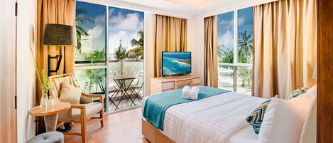 Ropa de cama de alta calidad, camas con efecto memoria y minibar