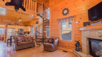 Televisión, chimenea, videojuegos y futbolito