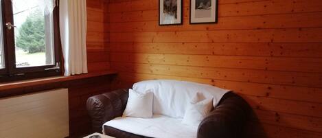 Una televisión, una chimenea