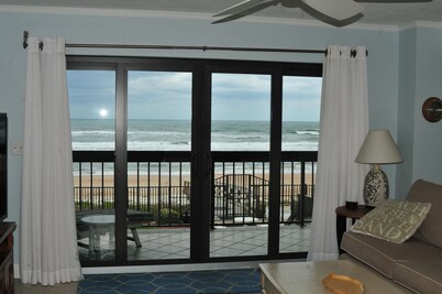 Actually on the beach! Step off balcony onto the beach & pool! Rare Find!!