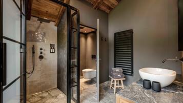 Dusche, Regendusche, Haartrockner, Handtücher