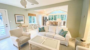 Smart TV, fireplace, toys