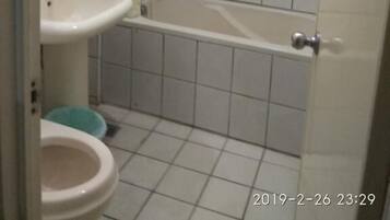 Shower, free toiletries, hair dryer, slippers