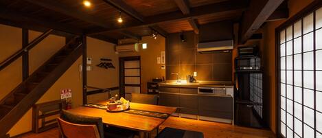 Standard Villa Non River View (Matumi-an) | Private kitchen | Fridge, microwave, stovetop, coffee/tea maker