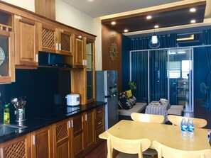 Standard Apartment, 2 Bedrooms | Shared kitchen | Fridge, microwave, stovetop, electric kettle - Dandy Nha Trang Apartment (Nha Trang)