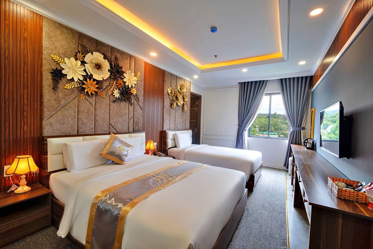 Phòng 3 Deluxe, quang cảnh thành phố | Bộ trải giường bằng vải cotton Ai Cập, bộ đồ giường cao cấp 