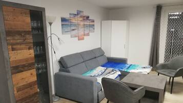 Fernseher, DVD-Player, Bücher