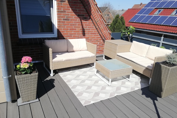 Auf der zur Wohnung gehörenden Terrasse