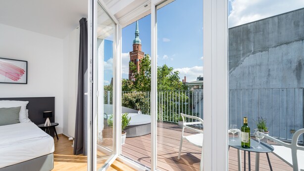 Loftsleilighet, terrasse (Nr. 9) | Utsikt fra balkong