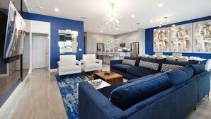 House, Multiple Beds (ST017V: 10 Bed, Star Wars, Disney Pri) | Living room | Flat-screen TV, video games, table tennis - St017v: 10 Bed, Star Wars, Disney Princesses by Villatel (Davenport)