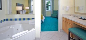 Ensemble douche/baignoire, baignoire à jets, sèche-cheveux