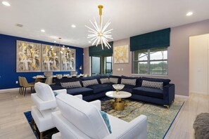 House, Multiple Beds (ST015V: 10 Bed, Star Wars, Finding Ne) | Living room | Flat-screen TV, fireplace, video games, table football