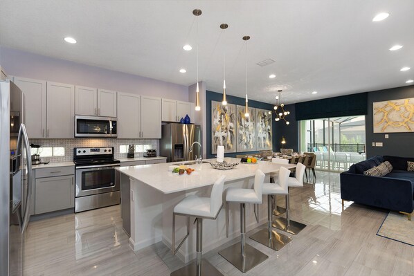 House, Multiple Beds (ST003V: 10 Bed, Monsters Inc, Dinosau) | Private kitchen | Microwave, oven, dishwasher, coffee/tea maker - St003v: 10 Bed, Monsters Inc, Dinosaurs- Jurassic (Davenport)