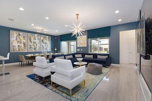 House, Multiple Beds (ST007V: 10 Bed, Princesses, Star Wars) | Living room | Flat-screen TV, fireplace, video games, table football