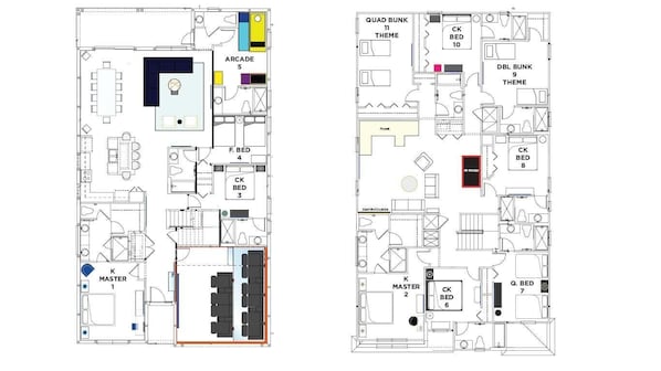 House, Multiple Beds (ST006V: 10 Bed, Star Wars, Lego) | Floor plan