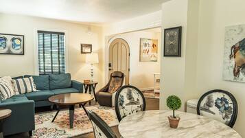 Standard Apartment, 1 Queen Bed, Accessible, Non Smoking (One Bedroom Bungalow) | Living area | 65-inch flat-screen TV with cable channels, TV