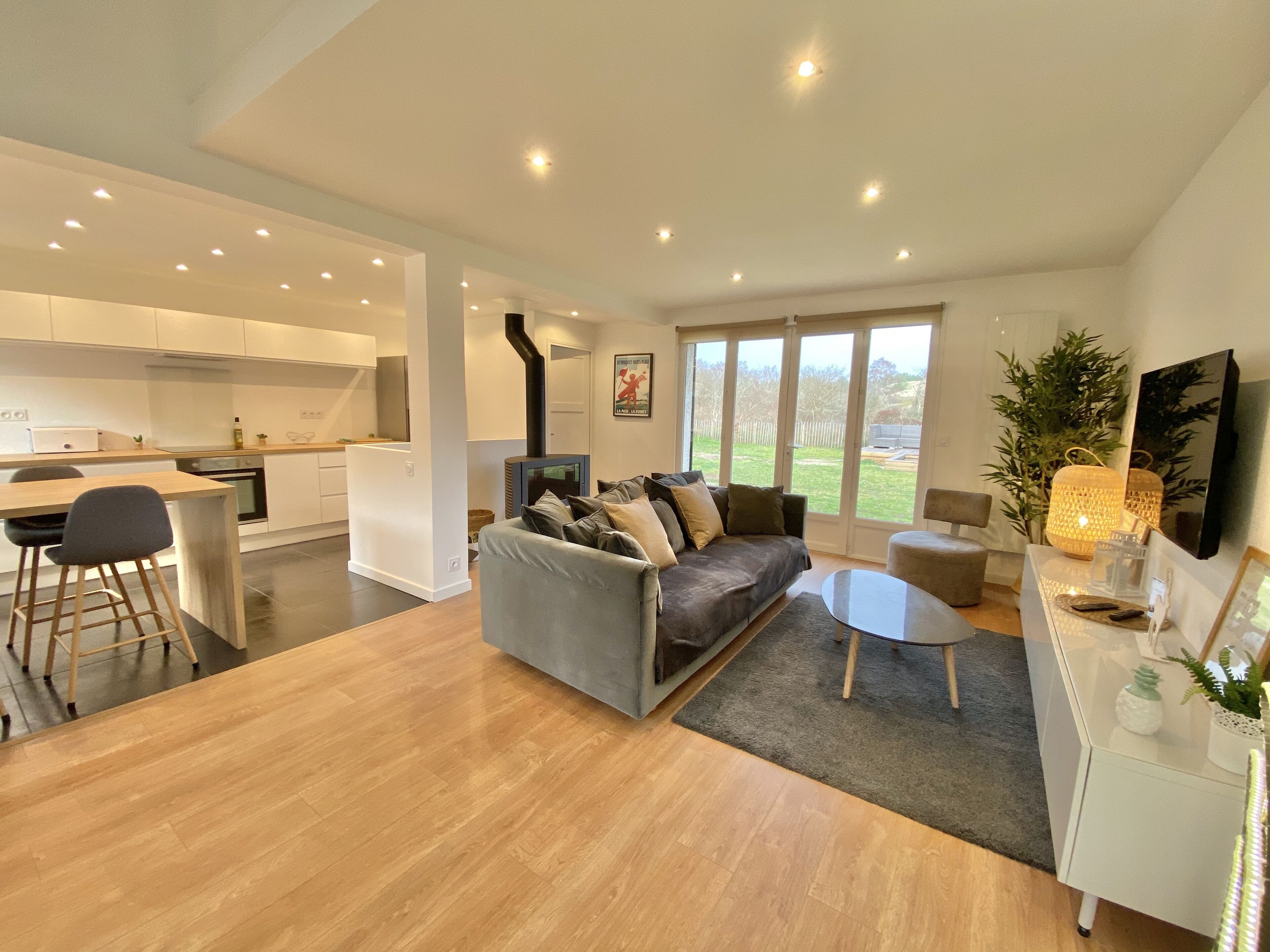 Télévision, cheminée