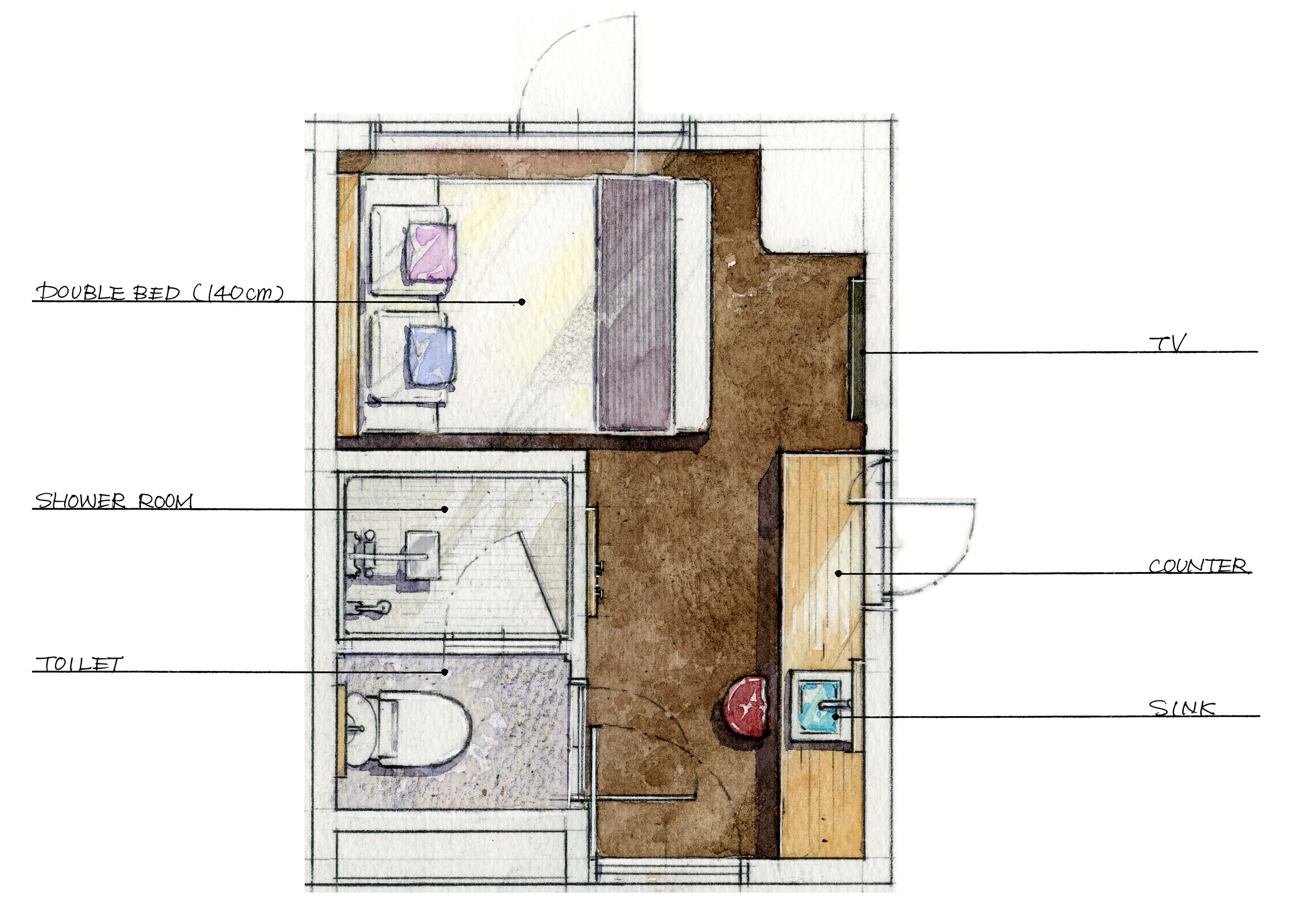 1 bedroom, down duvets, desk, blackout curtains