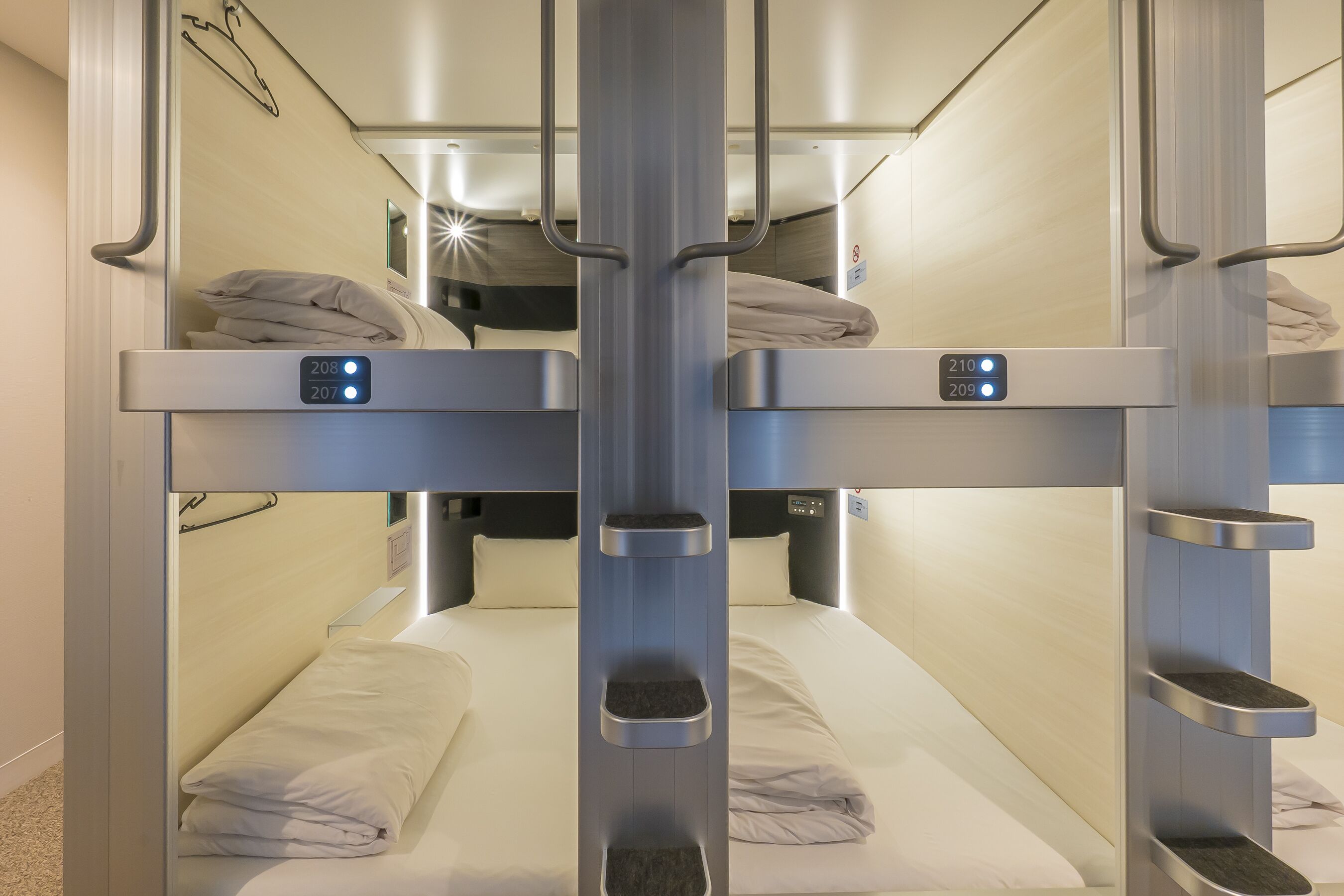 basic cabin, women only | 1 bedroom, down duvets, desk, blackout curtains