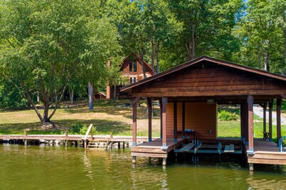 Dog-friendly lakefront home with free WiFi, hot tub, pool table, & private dock