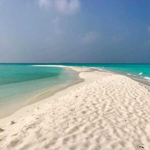 Sun-loungers, beach umbrellas, beach towels - Blue ocean maldives (Huraa)