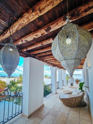 Terrace/patio - Our Favorite: Beautiful Boho Dream Villa / Ibiza Finca Style with Sea Views (Ibiza)