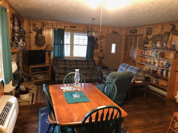 Smart TV, fireplace, DVD player