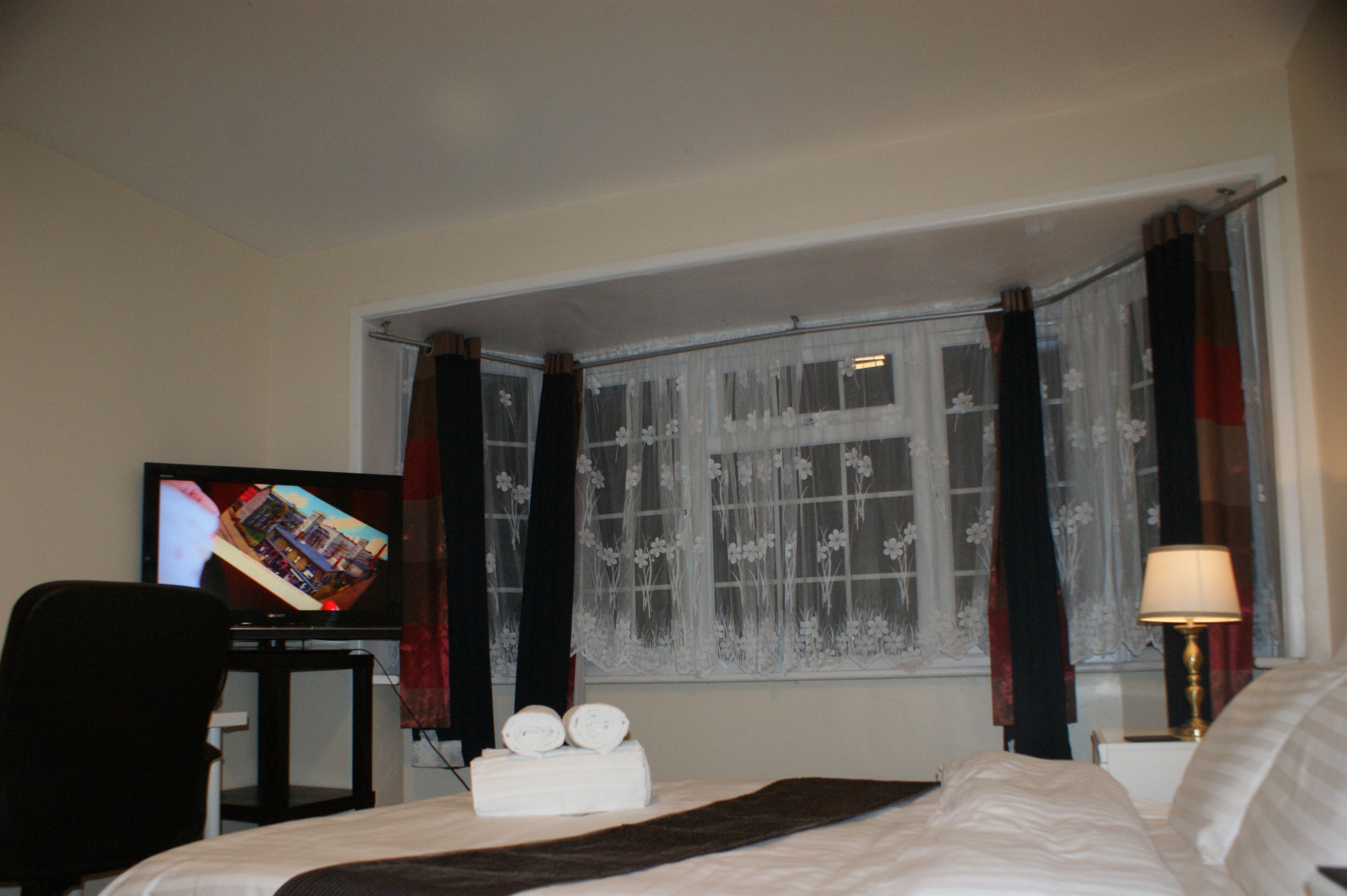 Individually decorated, individually furnished, desk, iron/ironing board