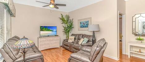 Smart TV, video games, DVD player, books