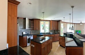 Luxury Villa | Private kitchen | Full-size fridge, microwave, oven, dishwasher