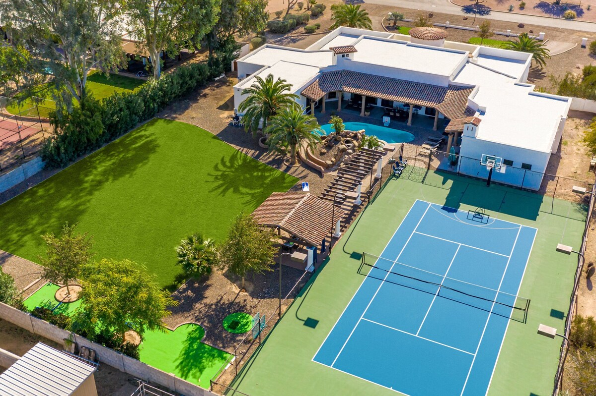 Casa Palacio | 8BR/9BA Mansion w/ Pool, Spa, Water Slide & Tennis Court!