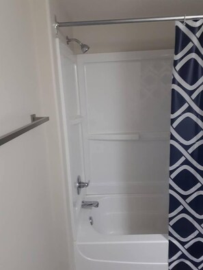 Shower, hair dryer, towels - Private Basement Suite Fully Furnished (Timberlea)