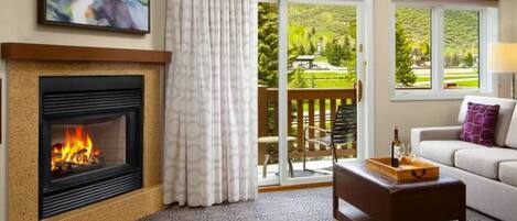 LCD TV, fireplace, DVD player, ping pong