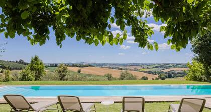 Modern villa with heated pool and Jacuzzi, near Ripe, just 20 minutes from the beach of Senigallia