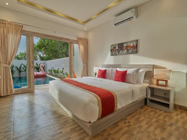 Vila, 2 kamar tidur, kolam renang pribadi | Dilengkapi dengan perabotan berbeda-beda dan kedap suara