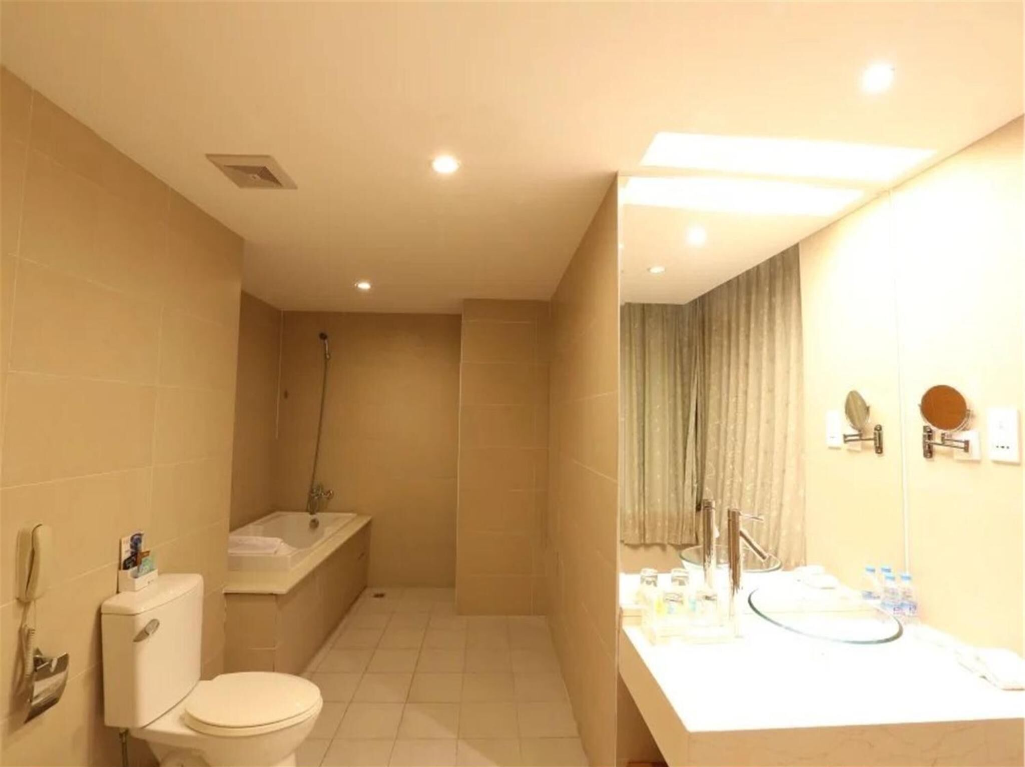 free toiletries, hair dryer, dressing gowns, slippers