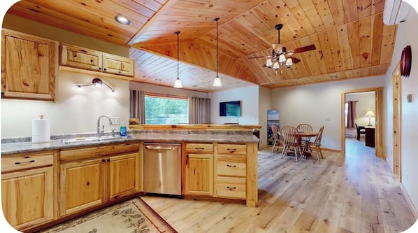 Fridge, microwave, oven, stovetop - Quiet, Bright, Open, Rustic Next to Park and Pond with Mountain Views! Apt 201 (Lake Placid)