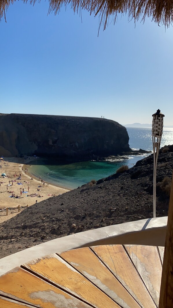 Plage à proximité, chaises longues, serviettes de plage