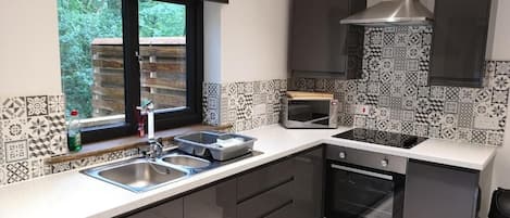 Xalet, 1 dormitori | Cuina privada | Frigorífic, forn, bullidora elèctrica i torradora