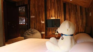 Premium bedding, memory-foam beds, blackout curtains, soundproofing