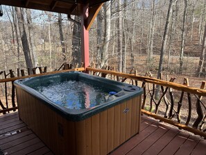 Cabin, 1 Bedroom | Outdoor spa tub