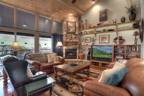 Smart TV, chimenea y reproductor de DVD 