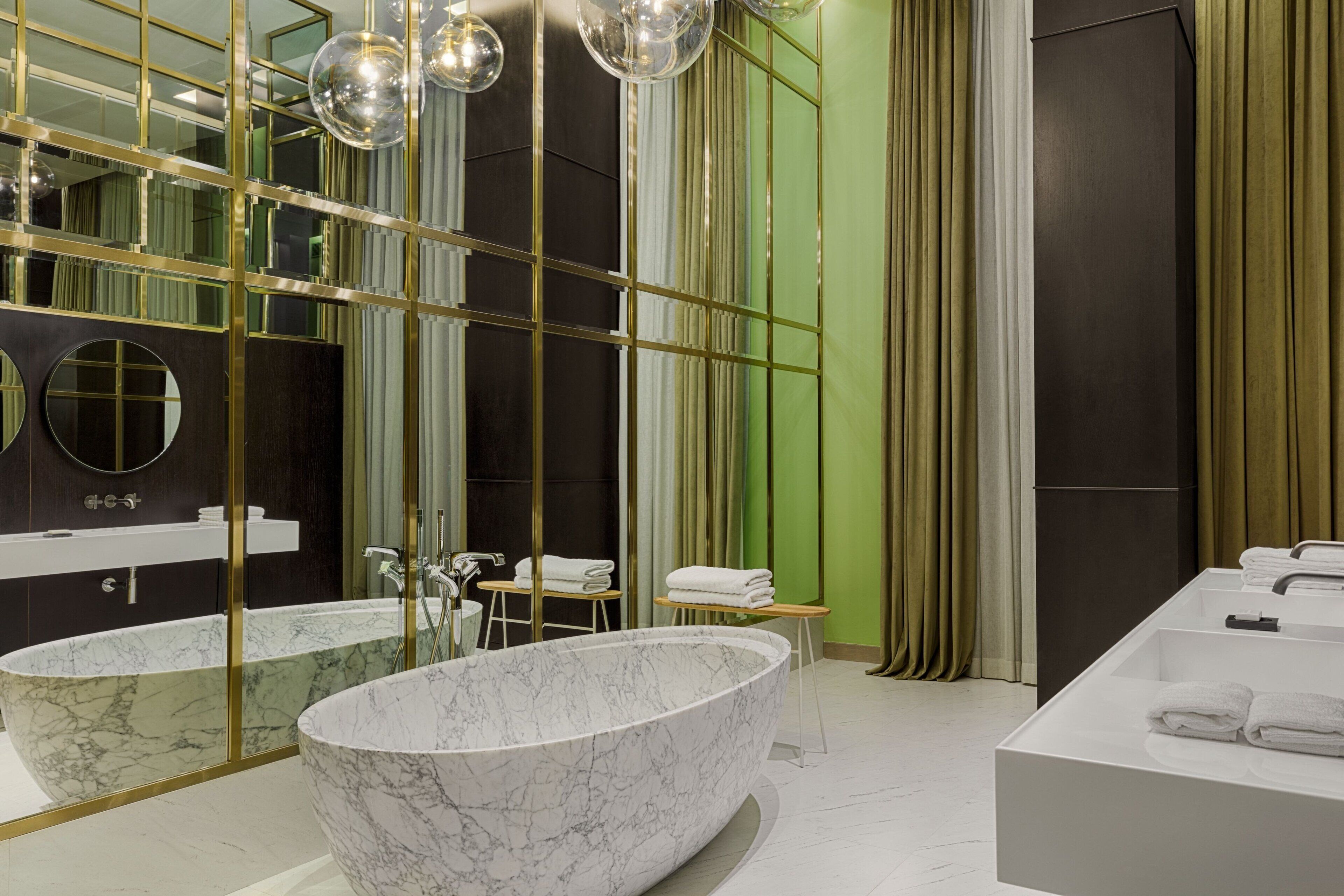 separate bathtub and shower